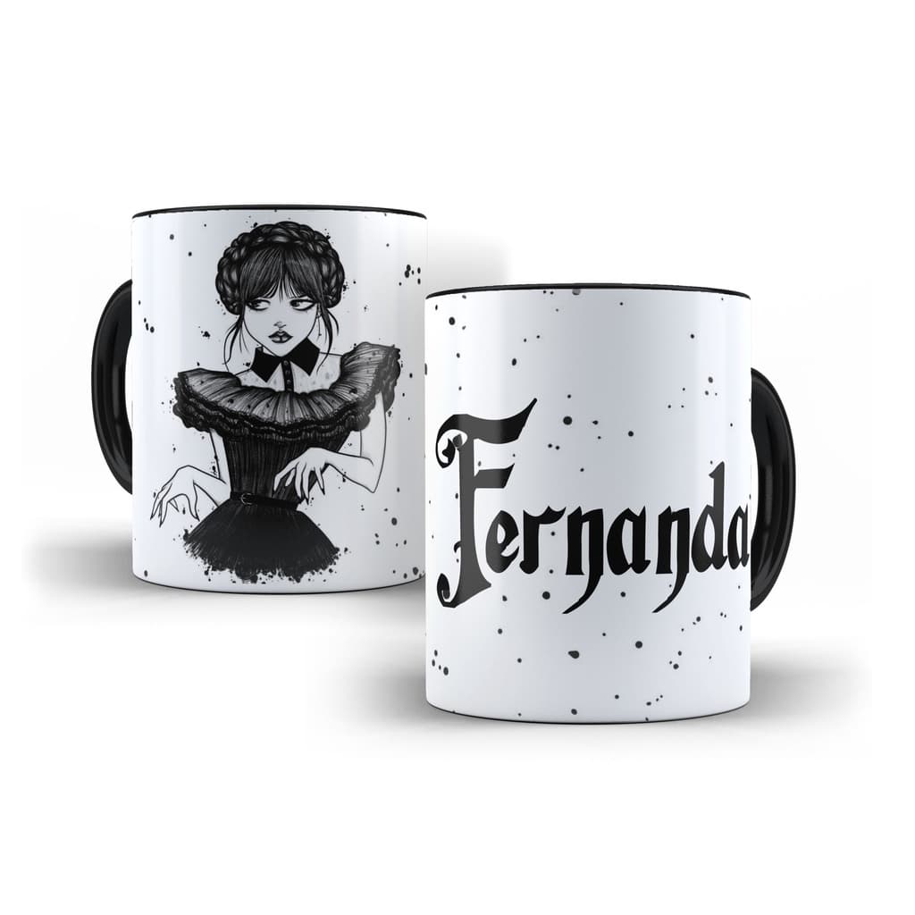 Caneca Wandinha com Nome Personalizado