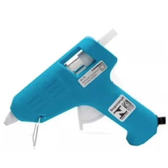 Pistola De Cola Quente Bivolt 13w + 2 Bastões De Cola Quente-Azul
