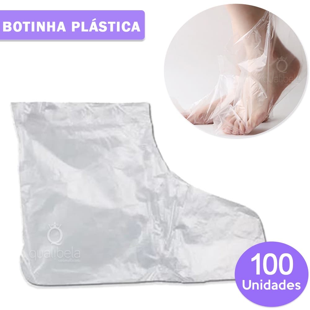 Bota Plástica Descartável Spa dos Pés com 100 Unidades Pedicure