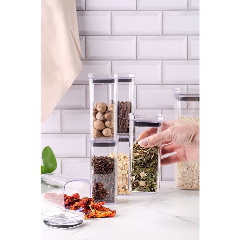Pote Organizador Porta Tempero Acrílico Hermético 340ml