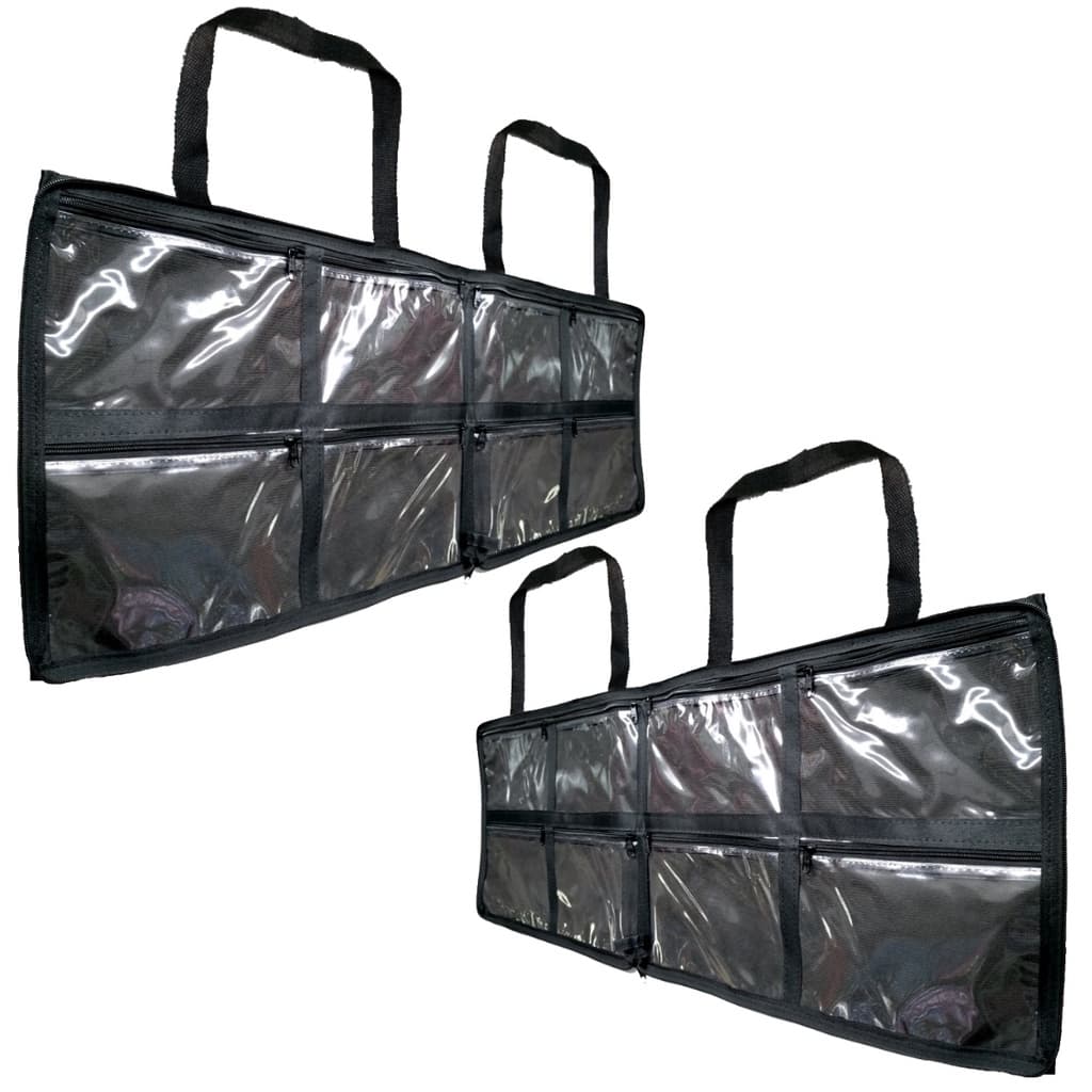 2 x Bolsa Pasta Porta Esmaltes / Maquiagem Manicure Domicilio p até 120 frascos c 8 zipers individuais s/ bolsão interno