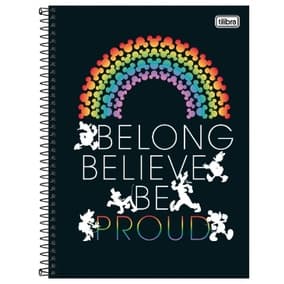 Caderno Tilibra 10 Materias 160 Folhas Mickey Raibow