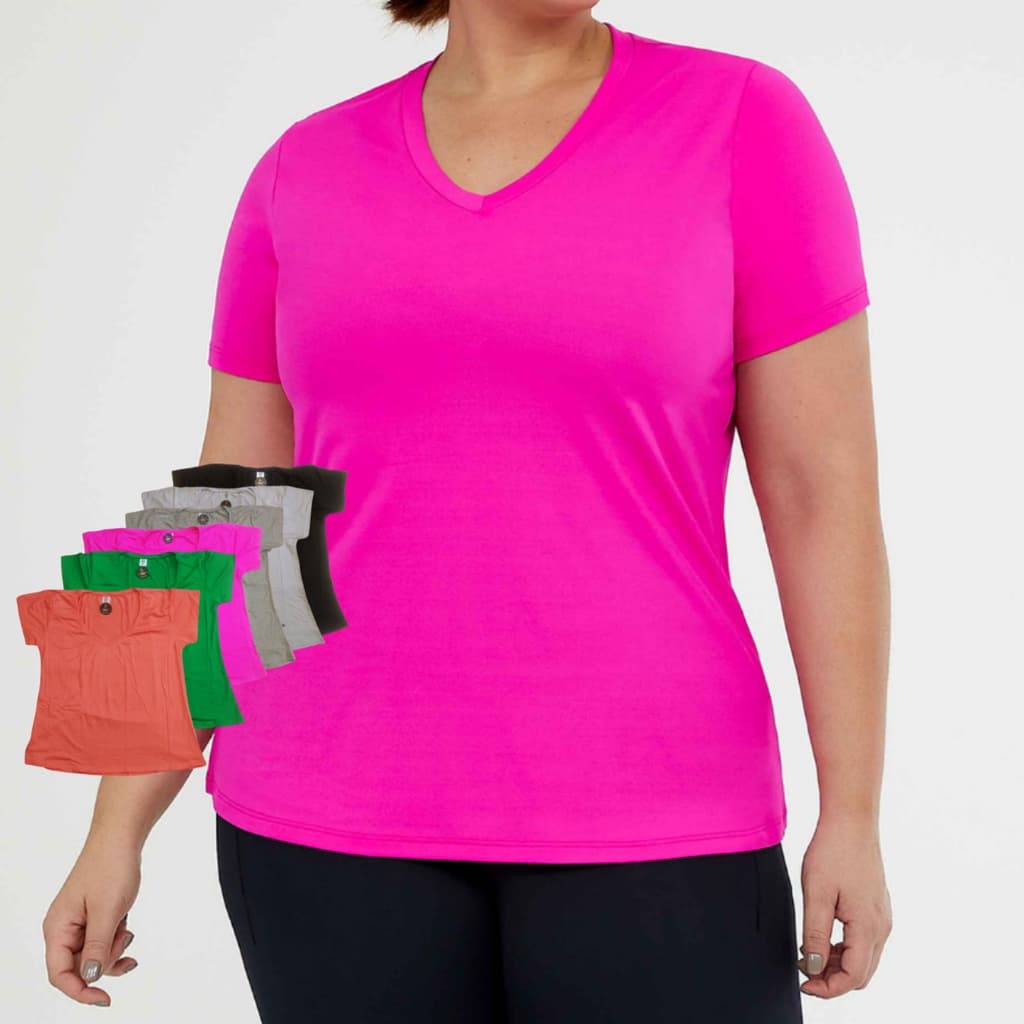 Blusa Camisa Camiseta Feminina T shirt Plus size Lisa Básica Manga Curta