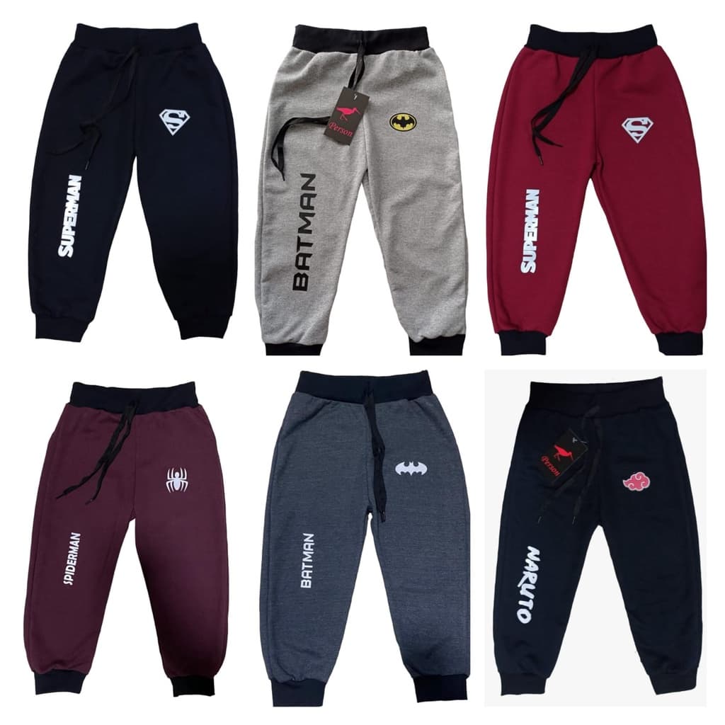 Kit 6 Calças Personagens Heroi Moletom Infantil Confortavel Oferta