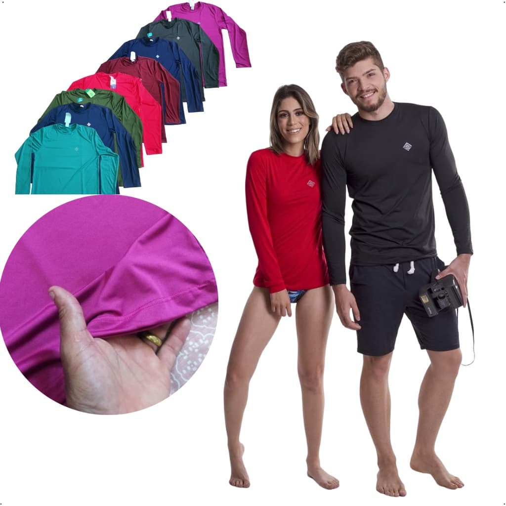 Camisas Proteção Solar Uv Camiseta Segunda Pele Unissex Moda Praia Promoção Premium Envio Imediato