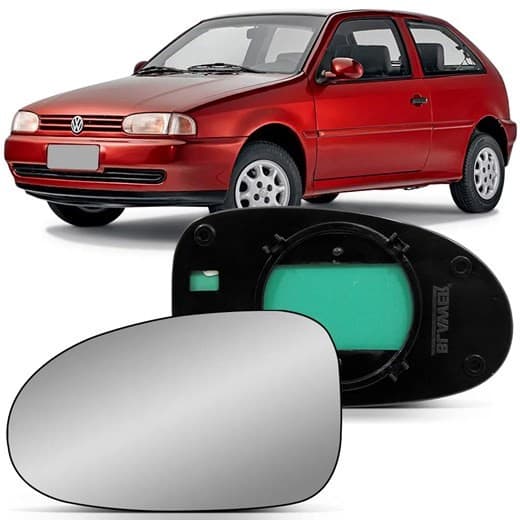 Refil lente com base espelho retrovisor Gol Saveiro Parati G2 Bola Bolinha 1995 1996 1997 1998 1999 2000