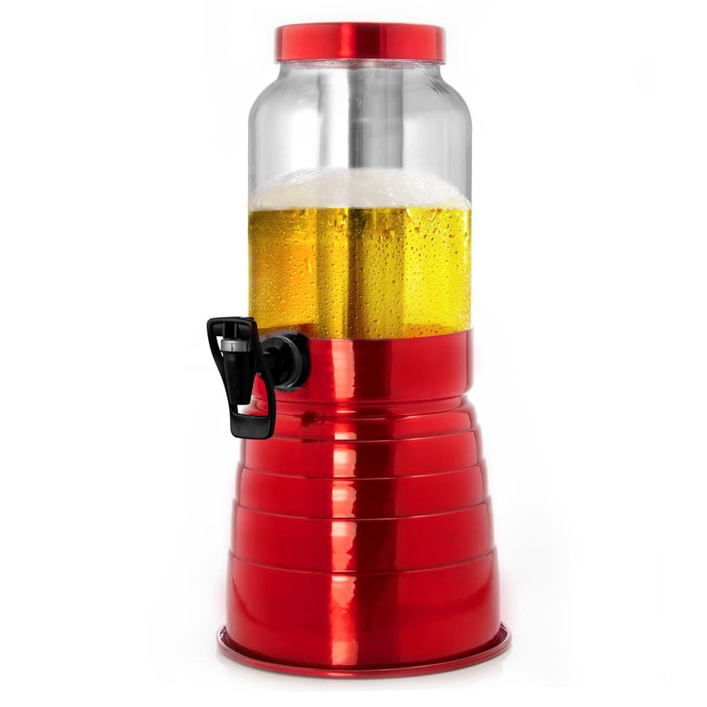 Torre De Chopp Chopeira Cervejeira Vidro 2.2 Litros Cereja