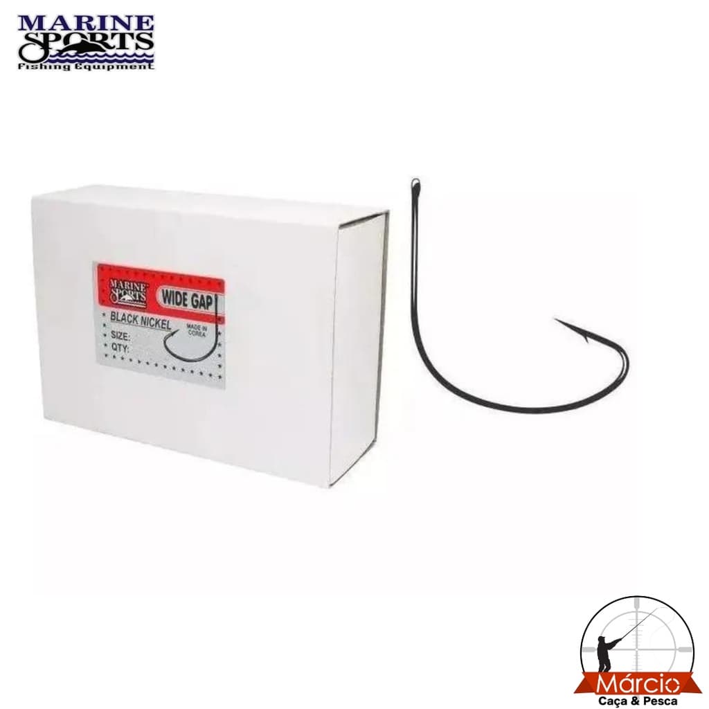 Anzol Wide Gap Black Nickel Para Pesca  com 100 peças Marine Sports