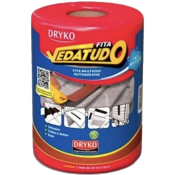 Fita Manta Adesiva 20cm X 10mts Aluminizada Veda Tudo Dryko