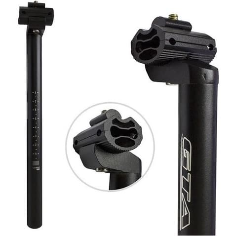 Canote de Selim Banco Com Carrinho 27.2x350mm Alumínio Preto Bicicleta GTA