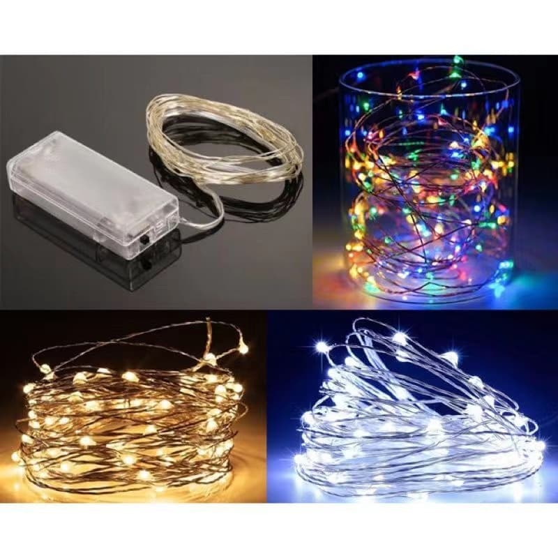 1/2/5Fio Fada 3m Prata Cordão Luz Cores Natal 30 Leds uso 2 Pilha