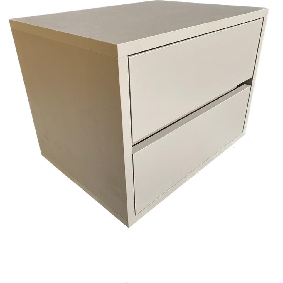 Kit 2 Mesa de cabeceira com 2 gavetas, 100% mdf cor Titânio Trama 40x30x30