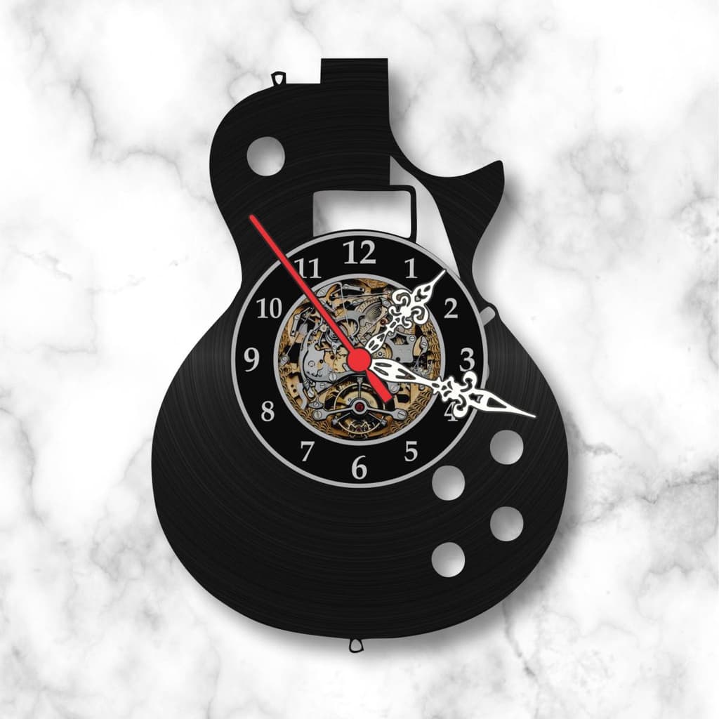 Relógio Parede Guitarra Les Paul Rock Musica Vinil Lp Arte