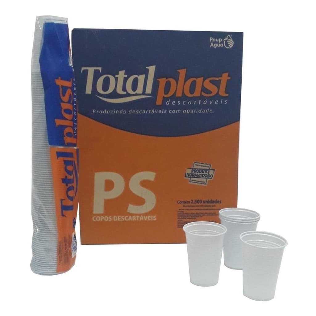 Copo Copinho Descartavel 180ml Totalplast Translucido 1000 Unidades