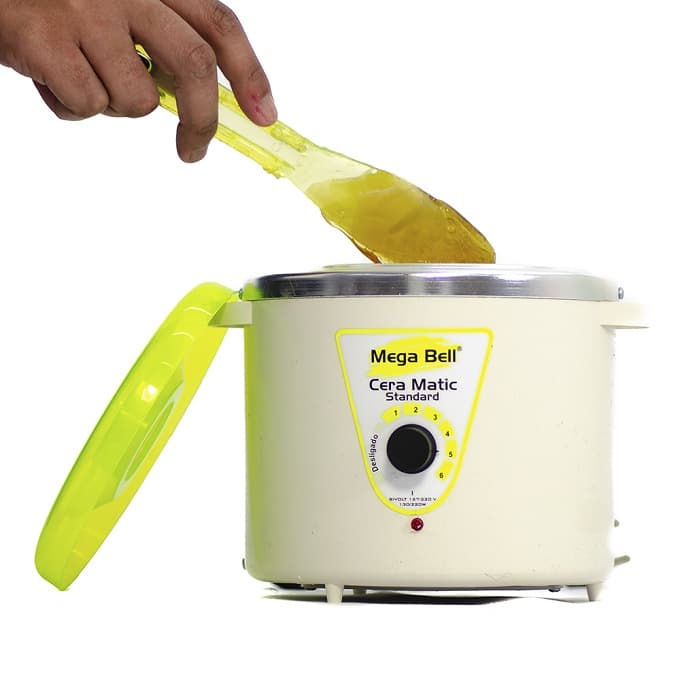 Panela Termocera Para Depilação Standard 700g Bivolt Sem Refil Branca Com Verde Limão (7176 MB)