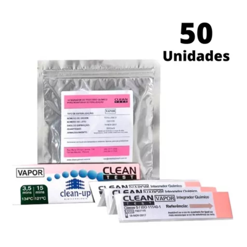 Integrador Químico Classe 5 Clean-test Em Tiras C/ 50 Unid