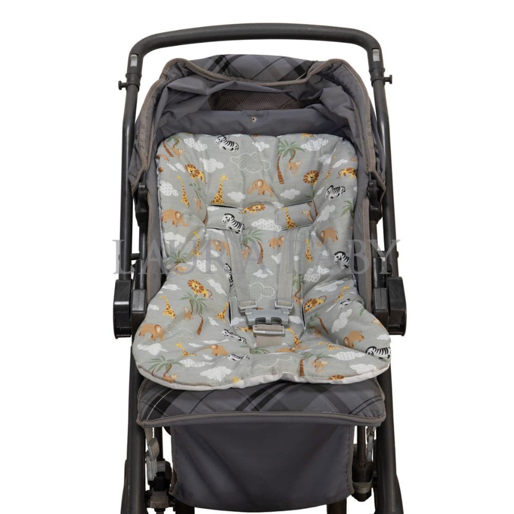 Capa Acolchoada para Carrinho de Bebê, Animais, Cinza, Menino, Confortável, Capa para Carrinho