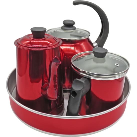 Conjunto Jogo de Café 4 peças/Chaleira com tampa/bule com tampa/leiteira com tampa e forma de n°32 VÁRIAS CORES