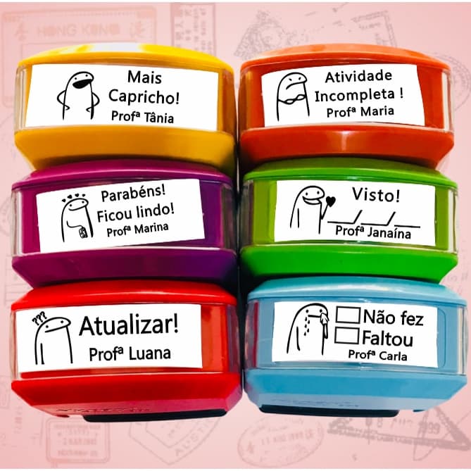 CARIMBO FLORK PEDAGÓGICO PERSONALIZÁVEL