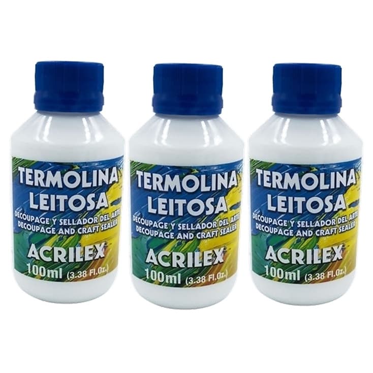 3 Termolina Leitosa 100mL Acrilex - P/costura e Decoupagem