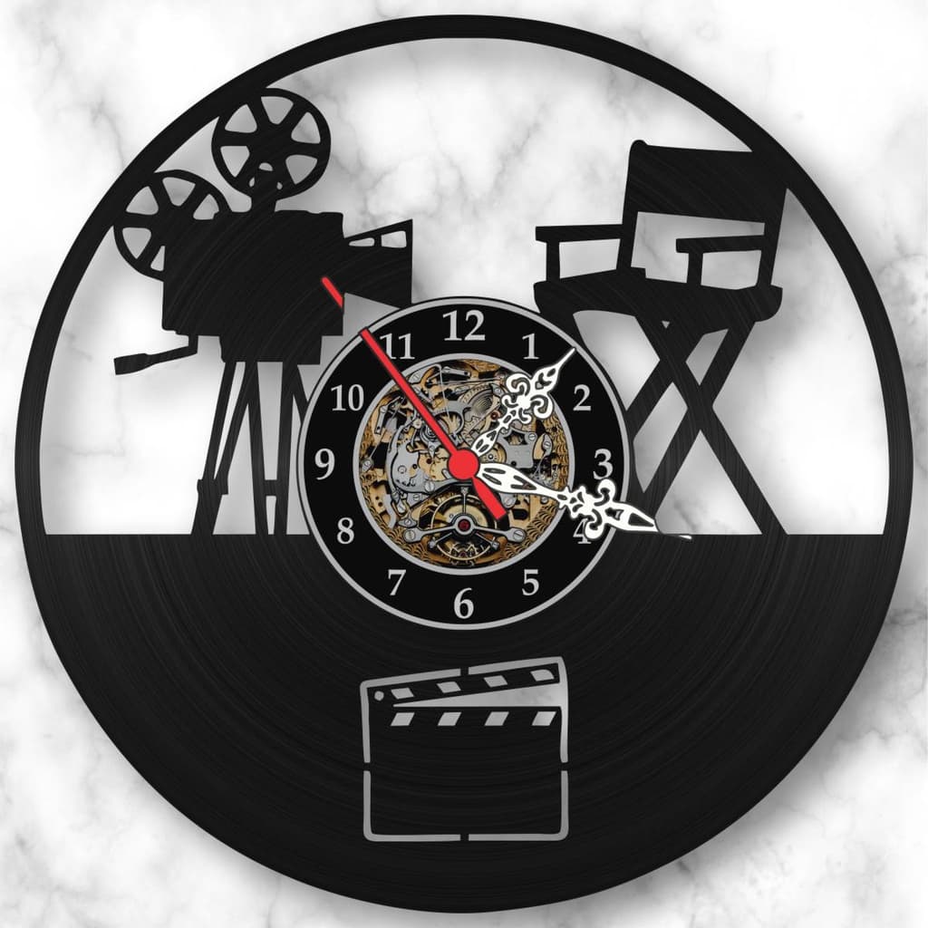 Relogio Parede Cinema Estudio Set Filmagem Camera Vinil
