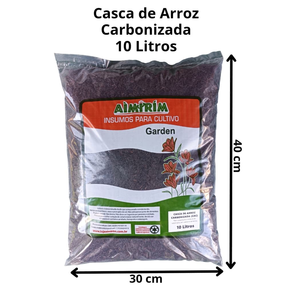 Palha De Arroz Carbonizada Para Suculentas Cactos 10 Litros