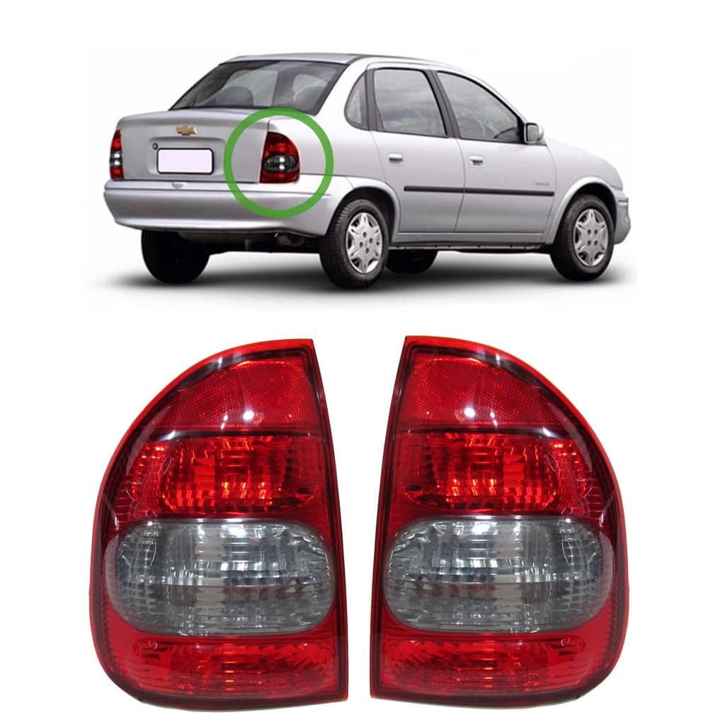 Par Lanterna Traseira Corsa Sedan Classic 03 04 05 06 07 08 09 10 Fume