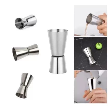 Dosador De Bebida Duplo Americano 30ml 60ml Inox Liso Bartender Profissional