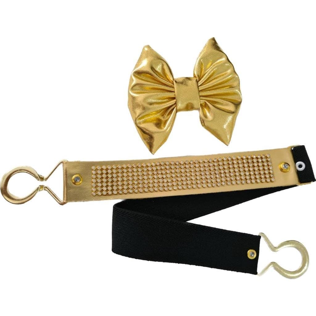 CINTO INFANTIL STRASS E LAÇO DE CABELO DOURADO Meninas Blogueirinha Mini Diva