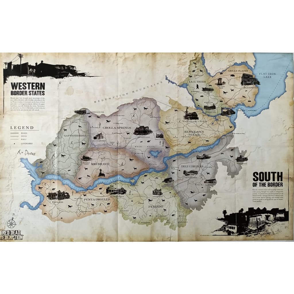 Mapa Red Dead Redemption Game of The Year