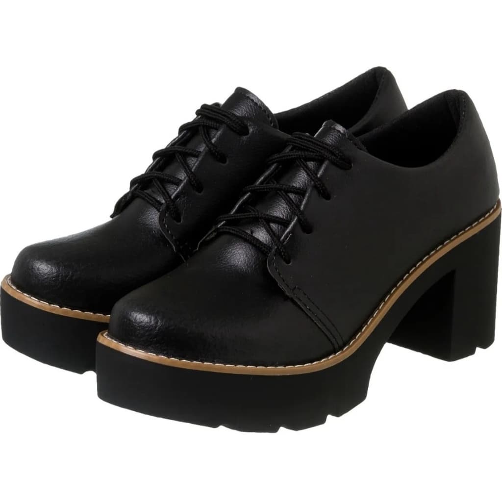 Oxford Salto Tratorado Preto Liso