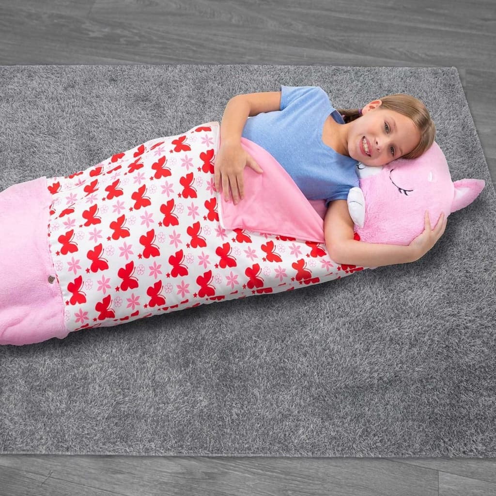 Saco De Dormir Infantil Almofada Pelúcia Criança 135x52cm Menino Menina