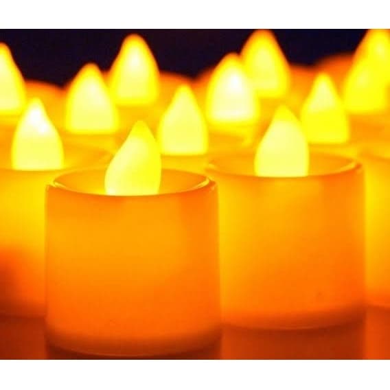 32 Velas Eletrônicas Led Amarelas Linas Decorativas, Casamento, Festa, Decoração + 72 Baterias