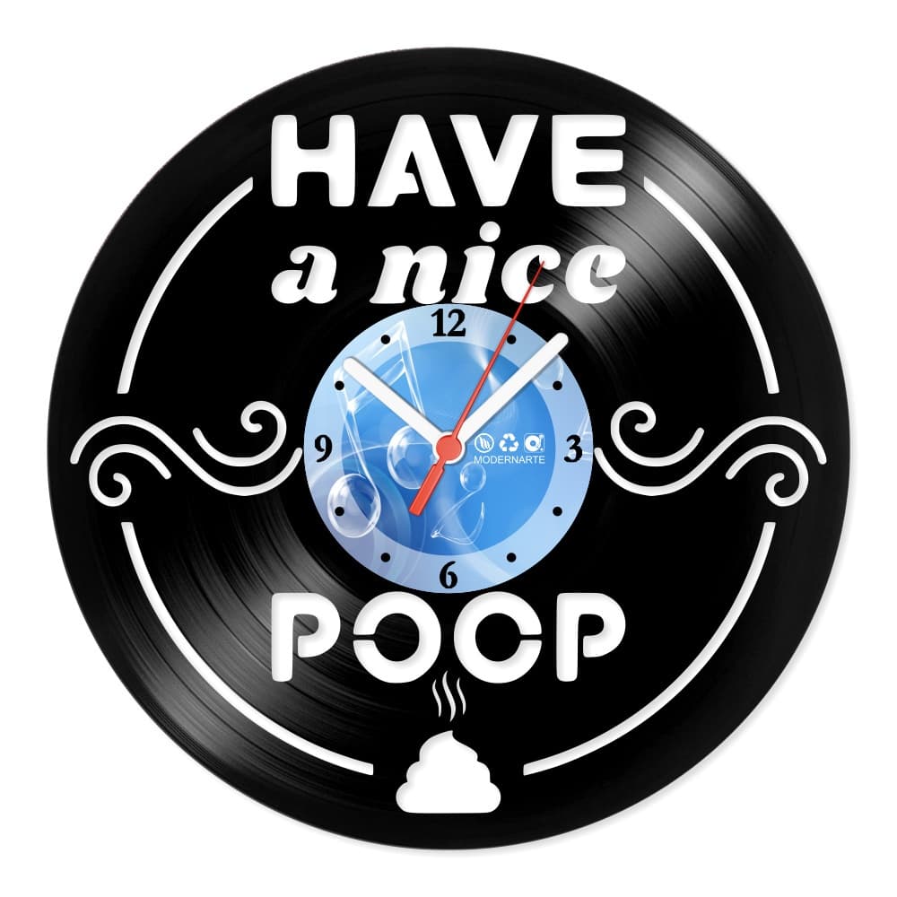 Relógio Decorativo de Parede Vinil Diversos Have a Nice Poop