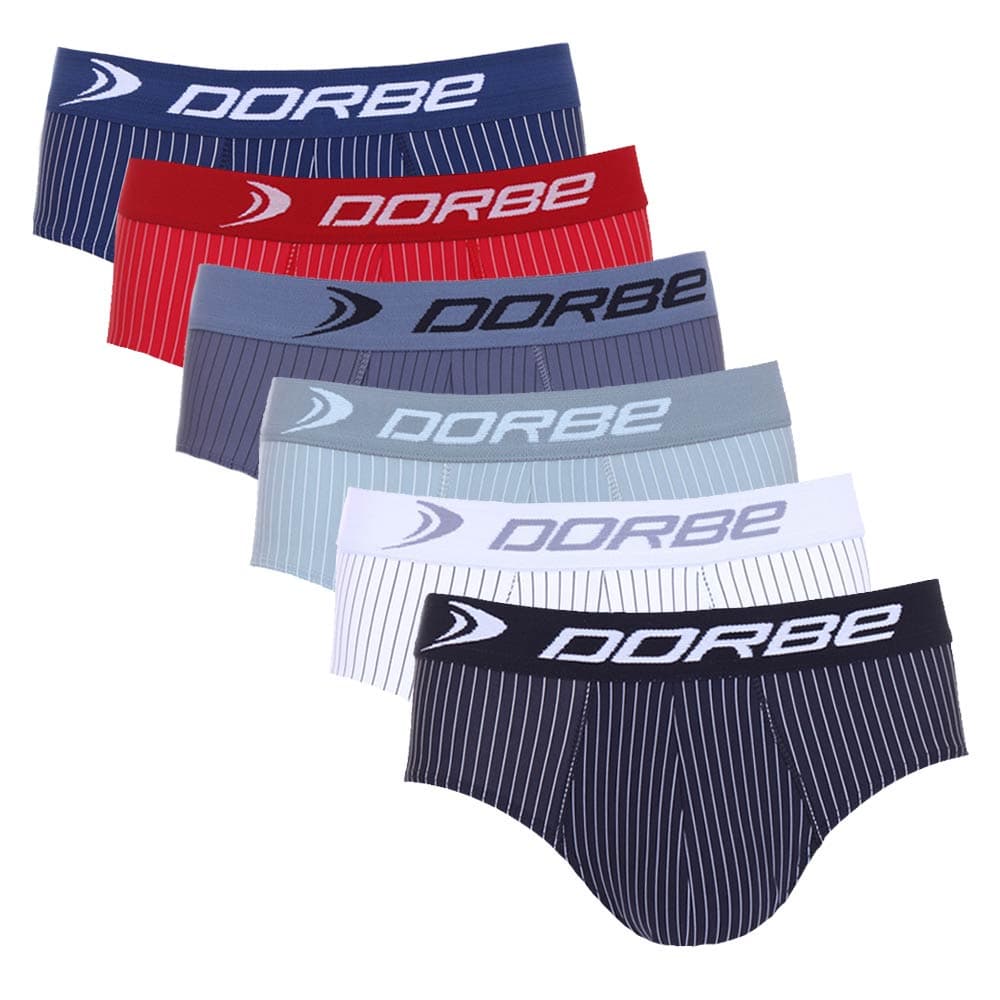 Kit 6 Cuecas Slip Risca de Giz Microfibra Dorbe Original Masculina Cueca Tradicional Cavada Listrada Listra