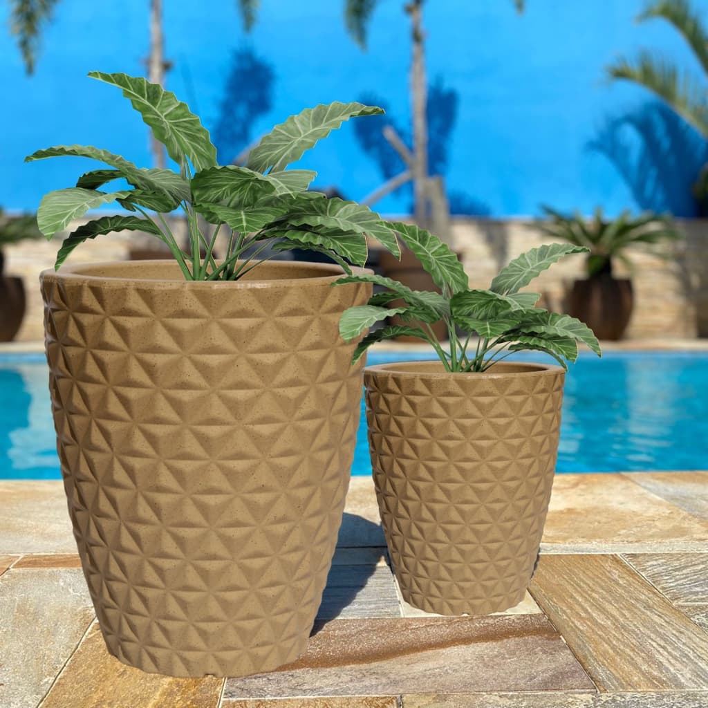 Kit Vasos para Planta Coluna Diamante em Polietileno P (40x33) e PP (30x25)