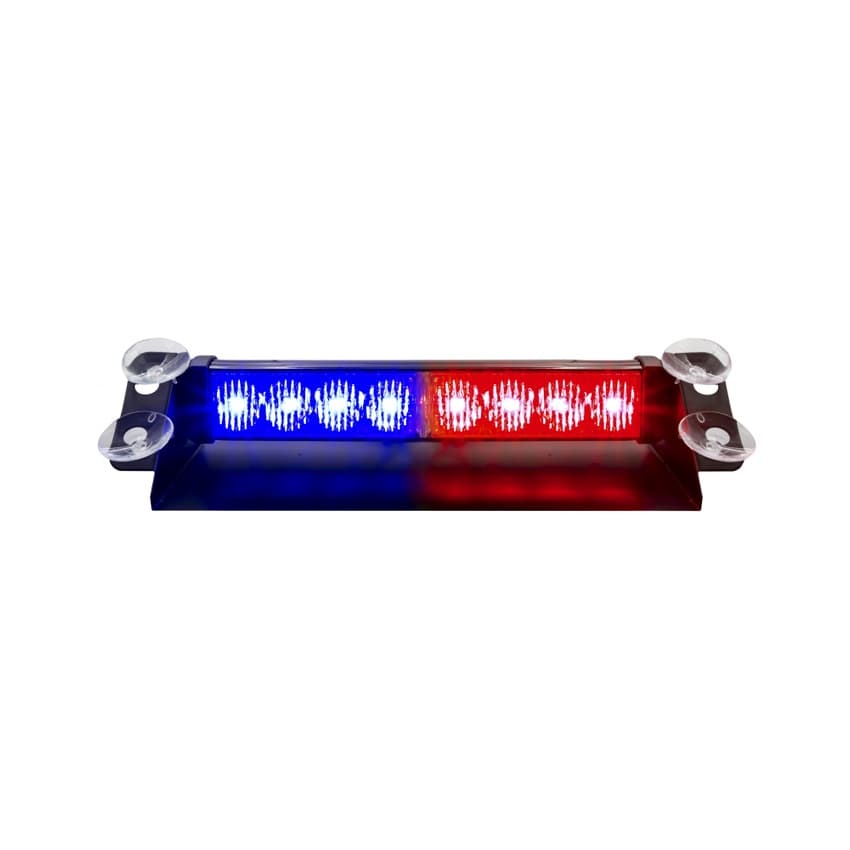 Luz Led Giroflex Para Parabrisa Azul E Vermelho 12v