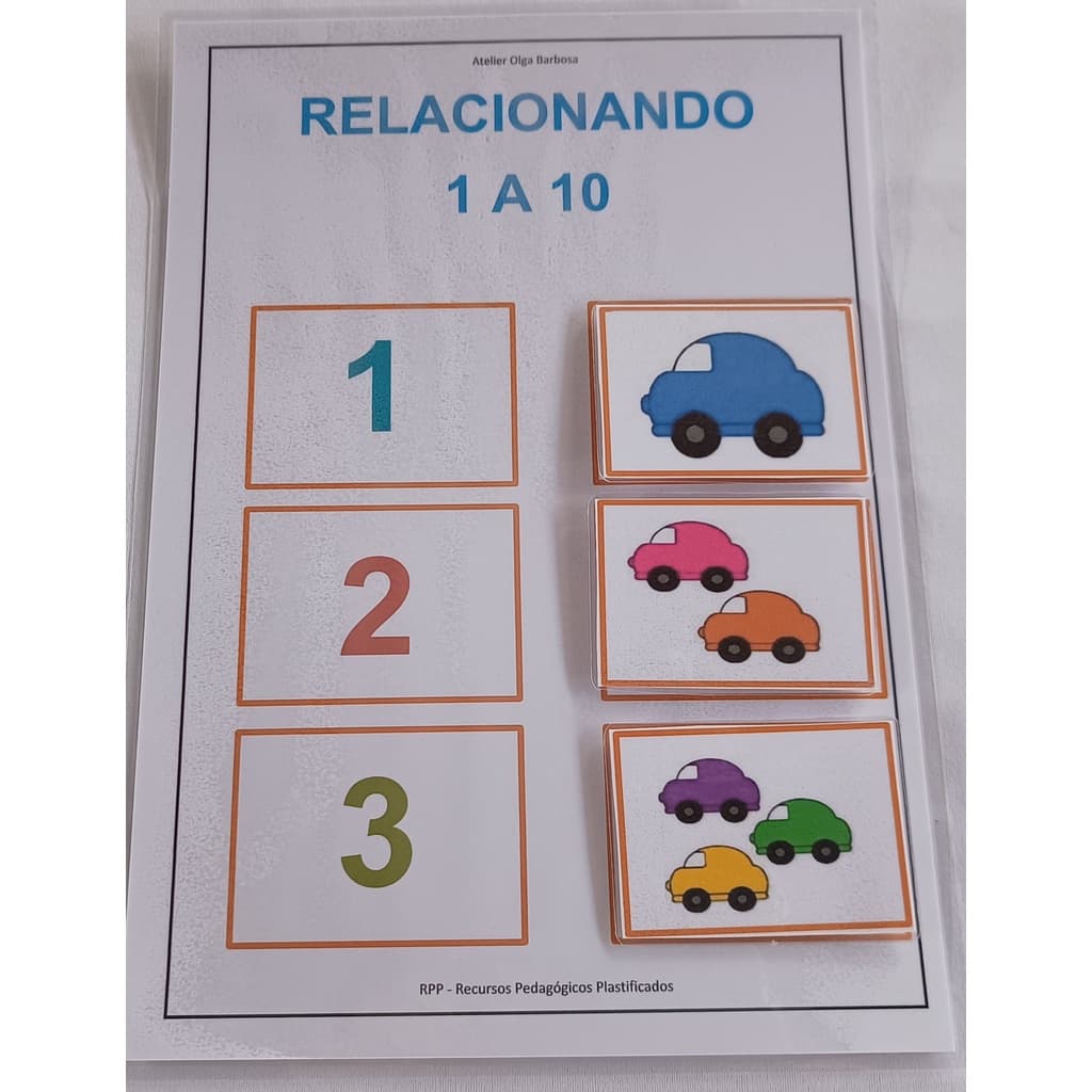 Recurso Pedagógico Numeral e Quantidade • Atividade Educativa com Carrinhos • Material Didático • Código 025
