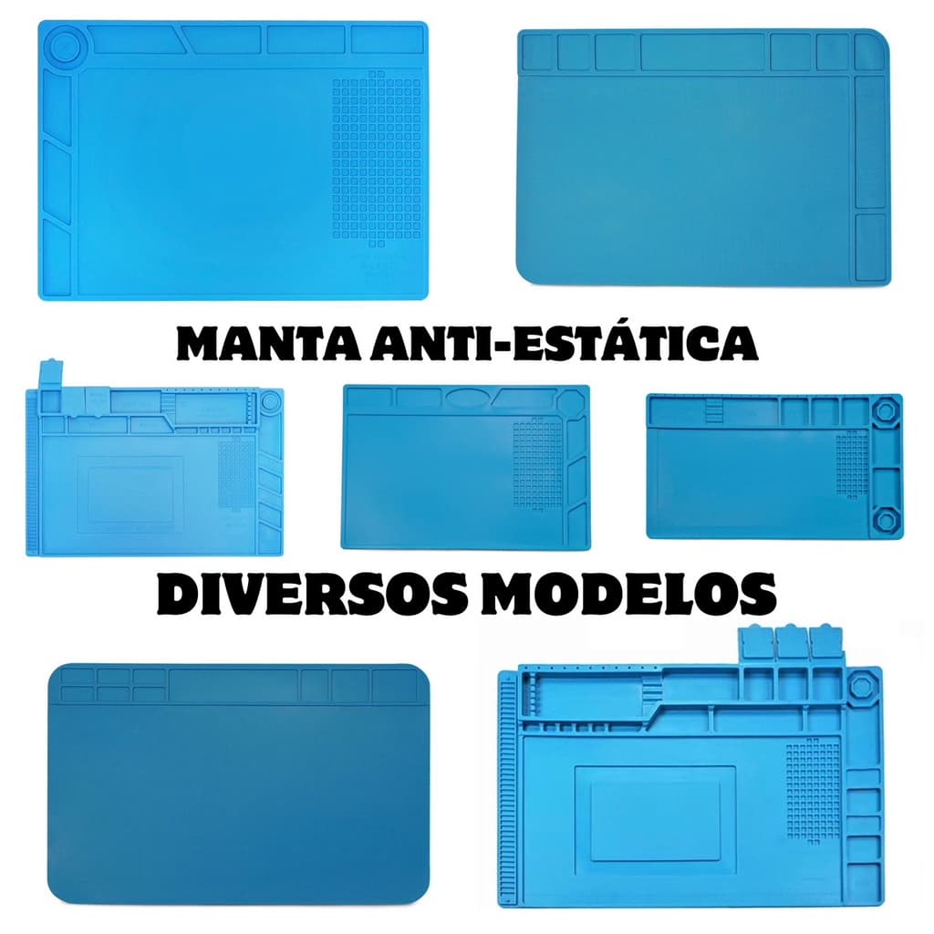 Manta anti-estatica de mesa para manutenção de eletronicos resistente ao calor com porta objetos