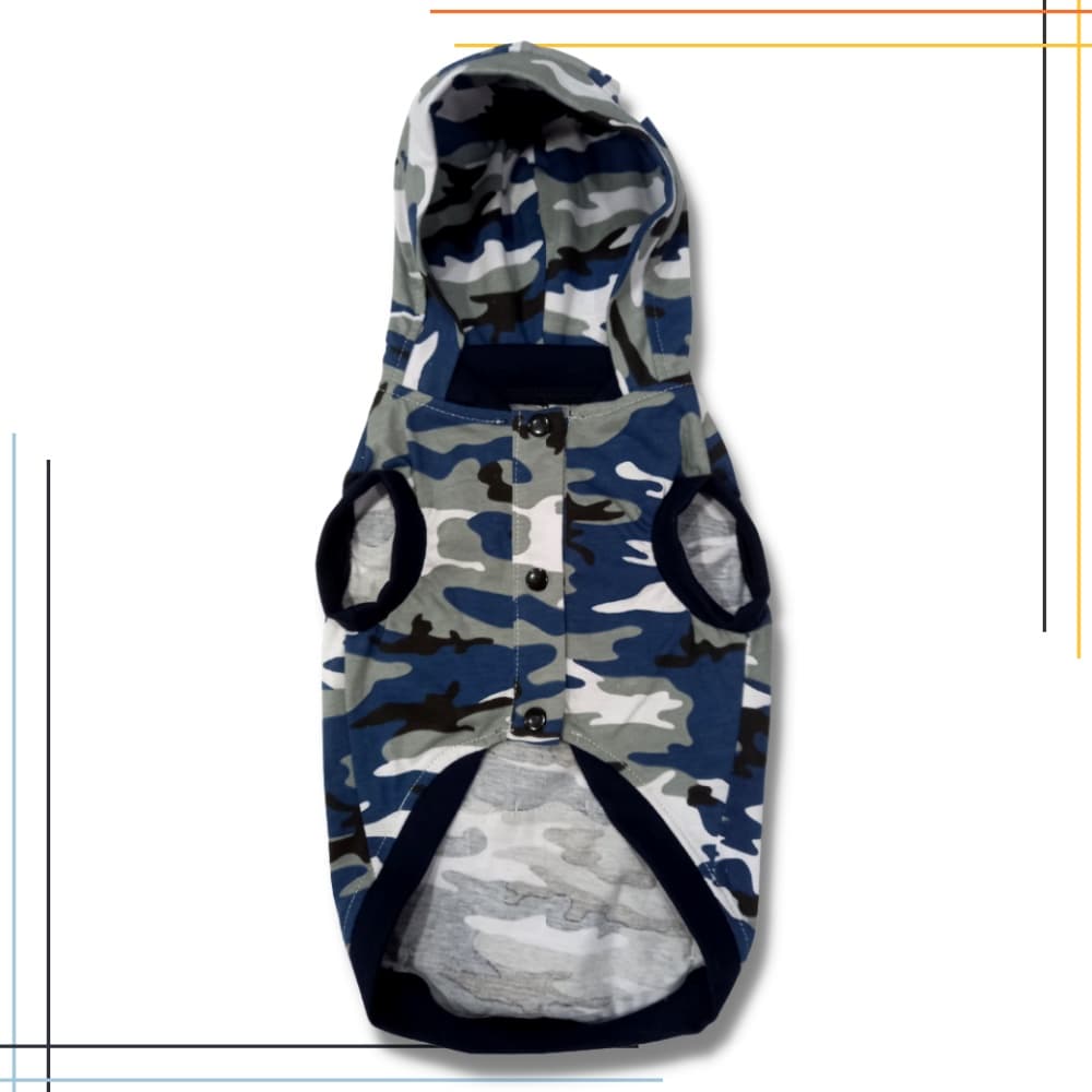 Roupa Para Cachorro Colete Camuflado com capuz