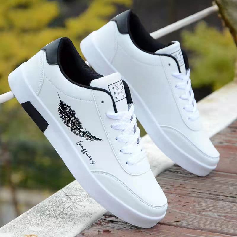 Tênis Masculino Branco Tendência Skate Esportivo De