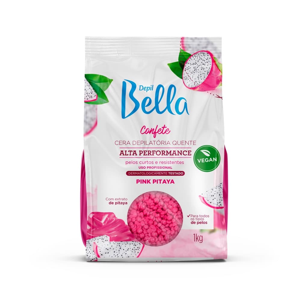 CERA DEPILATÓRIA CONFETE PINK PITAYA 1kg Depil Bella