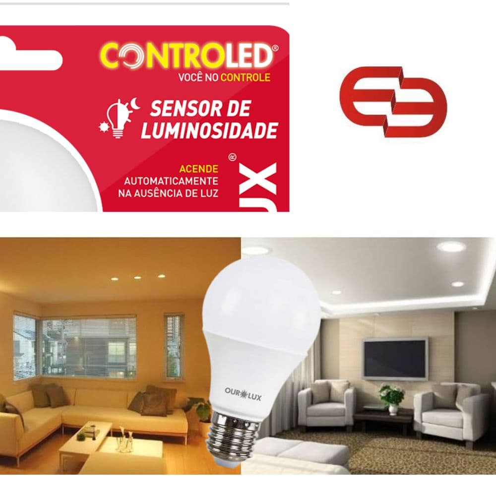 Lâmpada Inteligente Controled Sensor de Luminosidade 9w Ourolux