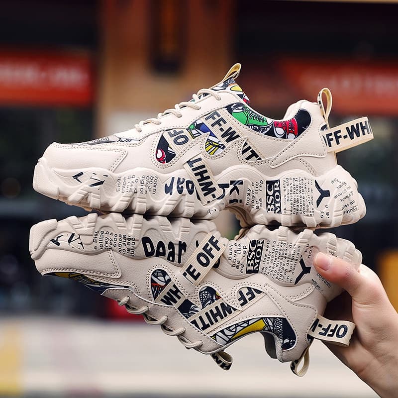 Sapatos Casuais Masculinos Tênis Moda Confortável Esportes Corrida Elástica Antiderrapante Tendência Vulcanizado Masculino Malha Respirável Plano