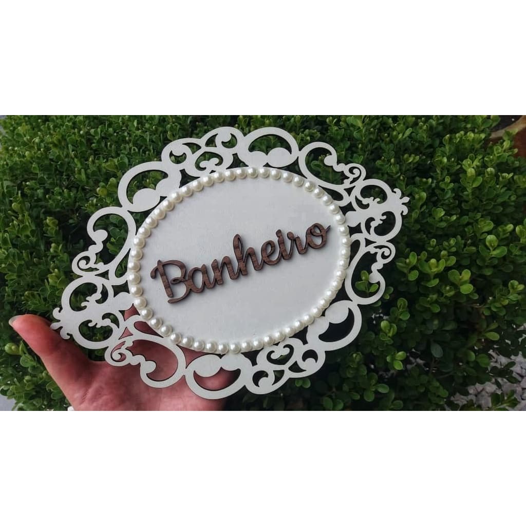 Placa Plaquinha Banheiro Enfeite Porta Banheiro - Decoração para Casa! GUIRLANDA