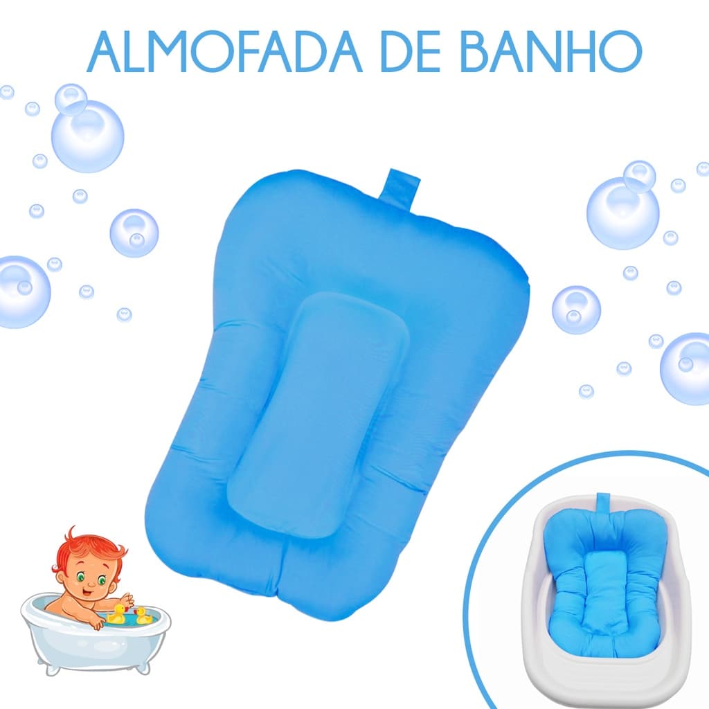 Almofada para Banho Seguro do Bebê Acolchoada Várias Cores