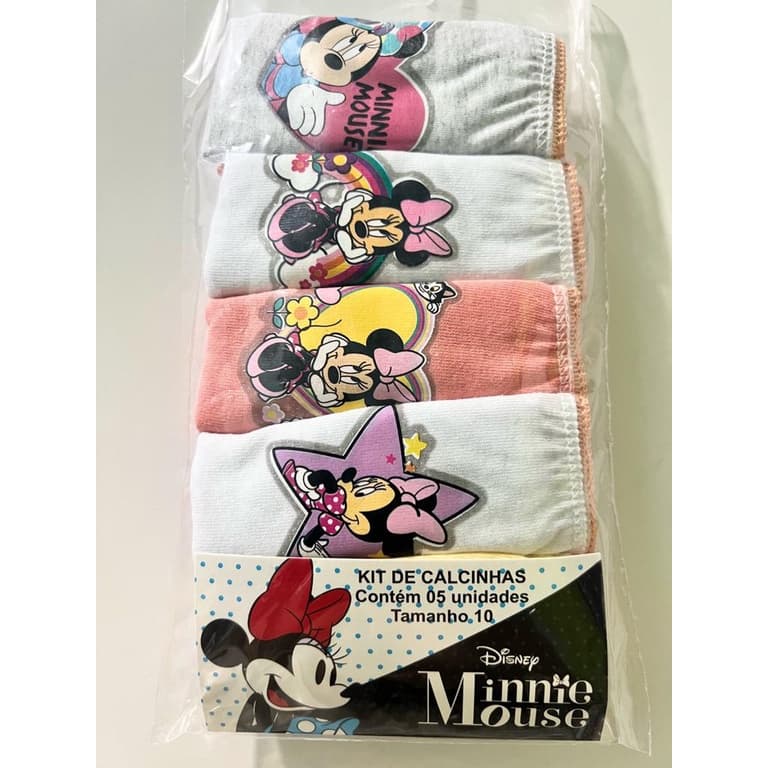 Kit Calcinha Infantil 5 Peças - Disney TM variado