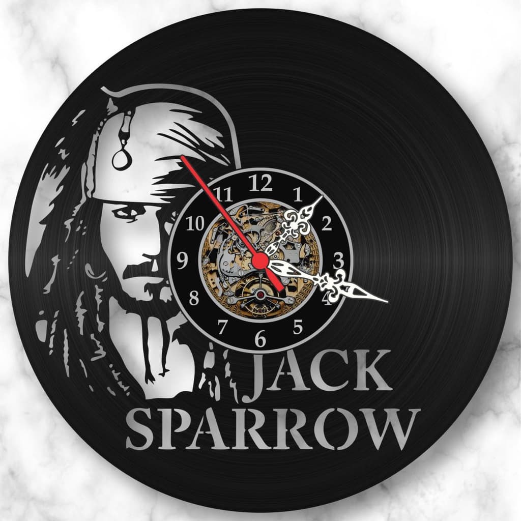Relógio Parede Piratas Do Caribe Jack Sparrow Cinema Vinil