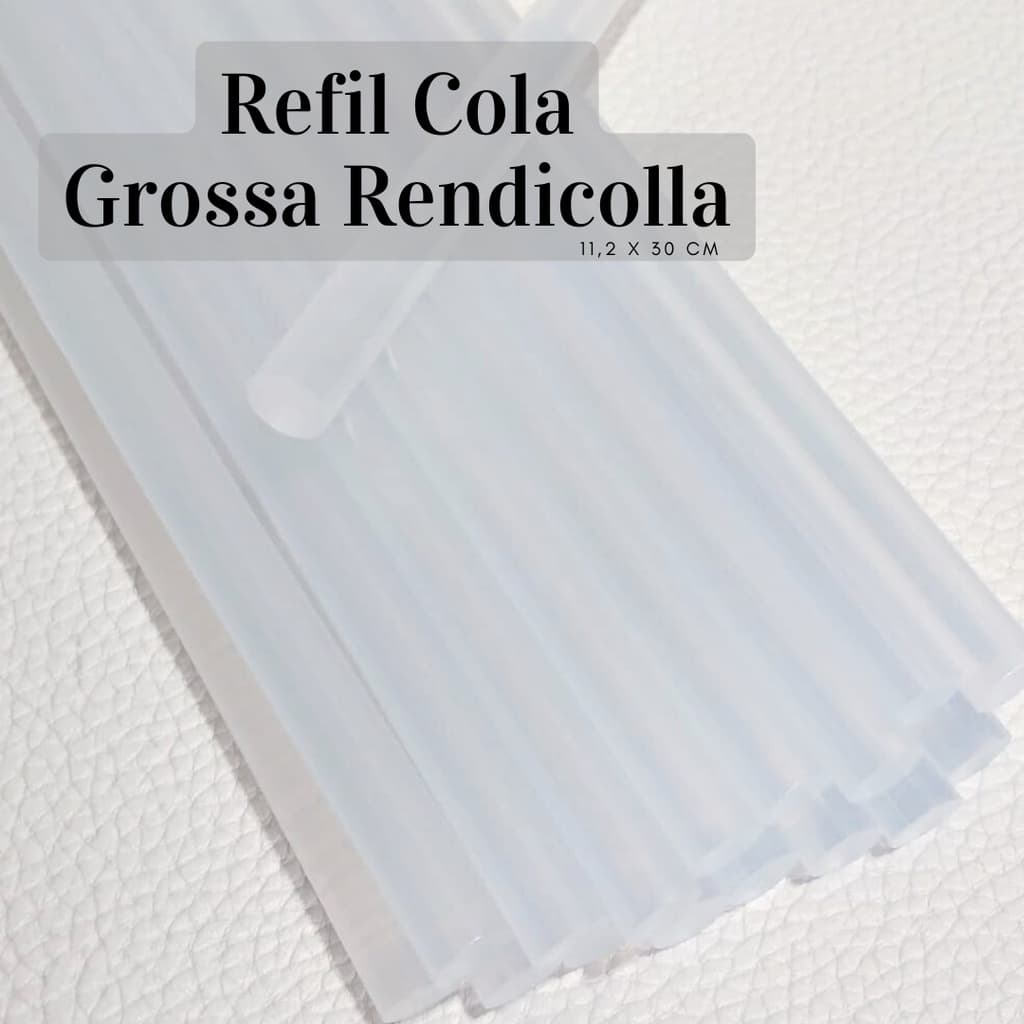 Refil Bastão de Cola Quente Grossa Transparente Rendicolla 30cm (5 Unidades) para Artesanato em Geral