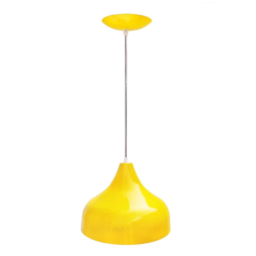 Luminária Pendente Decorativo Alumínio Júpiter Amarelo Branco Moderno Bivolt 40W E27 LED Sala Cozinha Varanda
